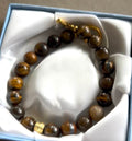Tiger Eye and Gold Clasp